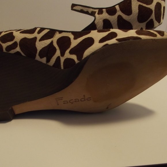 Wedge "Ella" Shoe Peep Toe Giraffe Pony 9.5 - Picture 5 of 14